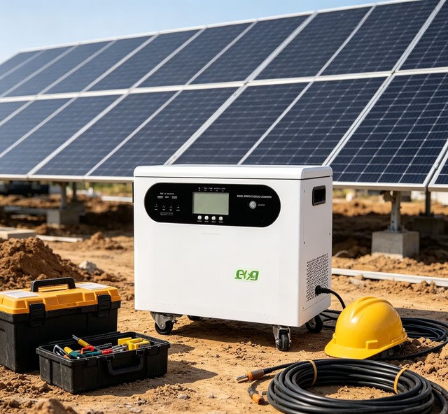 ESG 1KW 1.28KWh Portable Solar Power Station 24V LiFePO4 Battery All-in-one Hybrid Solar Inverter Generator Off-Grid Home Use