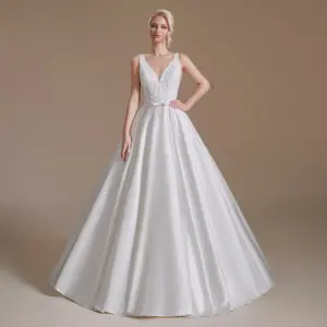 Customized Wholesale Casual Fashion Off Shoulder Ladies Elegant Tunic Dresses Wedding Dresses for Brides