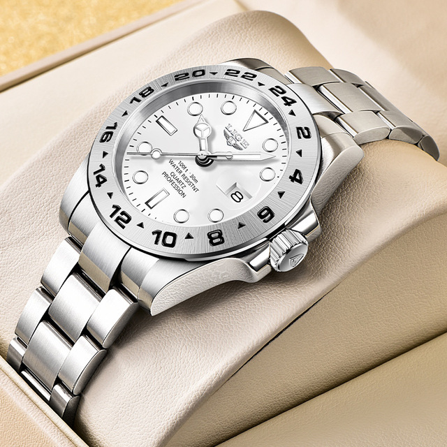 Luxury Lige 8947 Quartz Stainless Steel Business Mens Wrist Watch with Date Display