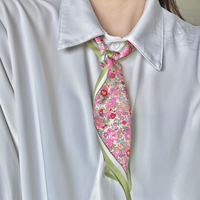 Nouveau style coréen tendance Instagram 2023 – Long foulard en fausse soie, ruban, livraison aléatoire, motif floral, attache pour cheveux musulmane