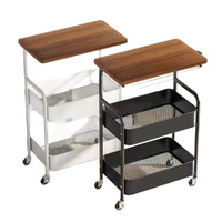 Table d'appoint moderne en fer, chariot mobile, étagère de rangement de chevet, table basse haute, étagère à snacks pour salon, unité de rangement multi-niveaux