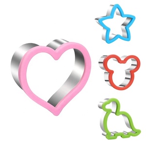 Eco-friendly 4pcs <span class=keywords><strong>Mouse</strong></span> Dinosaur Star Heart cucina in acciaio inox strumenti di cottura per bambini Sandwich Cookie Cutter Mold Stamp Set - Product Image 1
