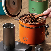 Boîte à café hermétique en acier inoxydable de qualité alimentaire, écologique, pour le stockage des grains, de la farine, du sucre, du thé, avec joint sous vide