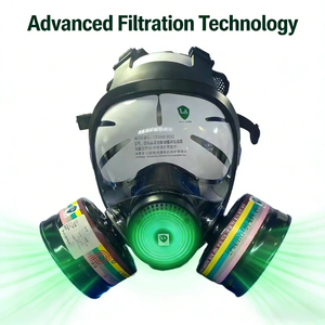 <span class=keywords><strong>Masque</strong></span> respiratoire multifonctionnel tactique en silicone résistant à la poussière et aux gaz, couvrant tout le visage - Product Image 2