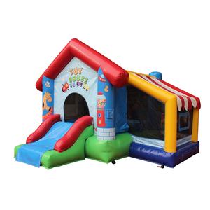 Château gonflable résidentiel de videur de maison de rebond rose avec la glissière - Product Image 5