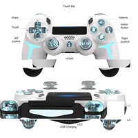 Manette de jeu sans fil Bluetooth pour PS4 et Switch, avec éclairage RGB et double vibration, compatible PC et multiplateforme