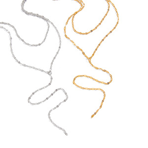 Women's Double Layer <b>Titanium</b> Steel Necklace 18K Gold Plated Y Shape <b>Chain</b> Geometric Design Everyday Wear Jewelry - Product Image 5