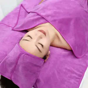 New Arrival Purple Face Towels Facial Care Towels Reusable Terry Cloths Microfiber Massage Spa Towel Sets with Custom Logo