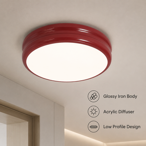 Lámpara de techo LED redonda moderna de acrílico y hierro, regulable con control remoto, tricolor, montaje empotrado, 58W, 30 cm, para dormitorio y sala de estar - Product Image 2
