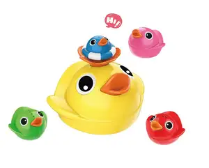 Children Playing In The Water Bathing Baby Swimming Water Boy Girl Yellow Squirting Duck Bath Toy