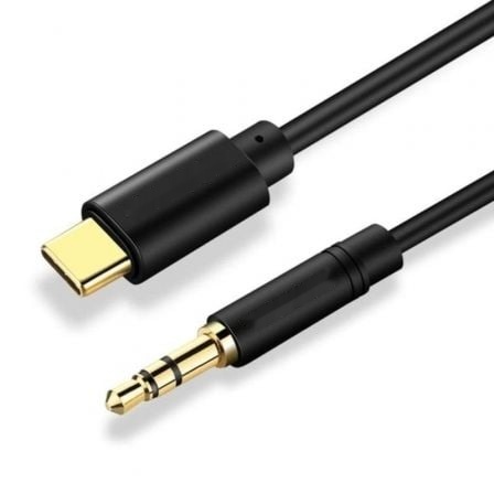 Cable conversor audio - cable USB Tipo-C macho a jack 3.5 macho, 1.5 m de longitud, color negro, ideal para conectar