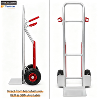 Chariot à main portable en aluminium de 110 kg avec poignée, protections de cadre, roues pneumatiques, personnalisable OEM, léger, pour sacs (Poudre)