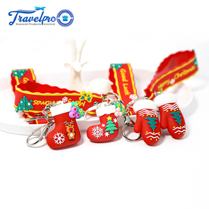 Christmas Ornaments Cute Cartoon Small Gifts Key Chain Christmas Series Small Gifts 3D PVC Rubber Keychain