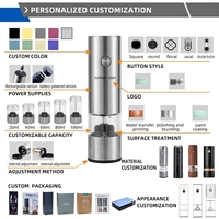Ensemble moulin à sel et à poivre électrique automatique rechargeable en acier inoxydable de qualité alimentaire, boîte personnalisable pour mariage
