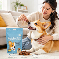 OEM ODM Permen Kunyah Lembut Anjing Tinggi Protein untuk Kesehatan Kulit & Bulu dengan Asam Lemak OMEGA, Kalsium & Vitamin E 2.5G/Permen untuk Dukungan Imunitas