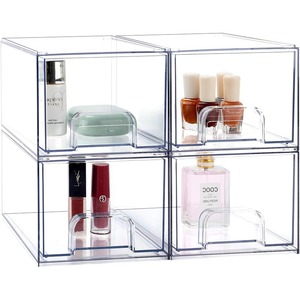 Boîtes <span class=keywords><strong>de</strong></span> <span class=keywords><strong>rangement</strong></span> empilables transparentes en plastique injecté pour <span class=keywords><strong>salle</strong></span> <span class=keywords><strong>de</strong></span> <span class=keywords><strong>bain</strong></span> et <span class=keywords><strong>maquillage</strong></span>, capacité 10 kg, pour rouges à lèvres et bijoux - Product Image 6