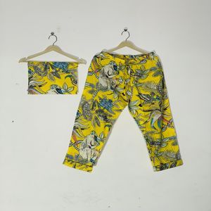 Ensemble de pyjama à motif floral coupe décontractée - Vêtements de nuit en coton artisanal, vêtements de nuit et de détente bohèmes pour femmes, cadeau d'été - Product Image 3