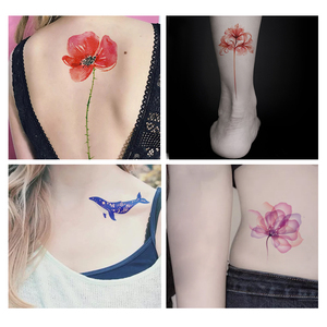 Forniture di fabbrica classico colorato adesivo del tatuaggio temporaneo del corpo di lusso fiore farfalla ragazze trucco finto tatuaggio temporaneo - Product Image 2