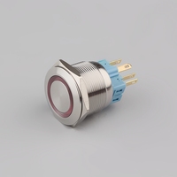 Interrupteur à bouton-poussoir momentané ou à verrouillage en métal robuste de 25 mm, homologué CE