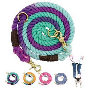 Nuevo diseño personalizado retráctil resistente perro <span class=keywords><strong>collar</strong></span> Correa conjunto algodón cuerda perro Correa entrenamiento correa para perro - Product Image 2