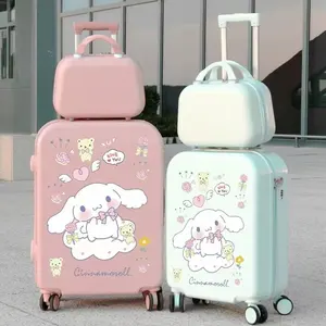 Valigia da viaggio per cartoni animati in ABS con stampa completa di moda personalizzata set di valigie rigide per Trolley da 2 pezzi