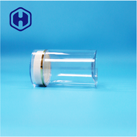 Pot en plastique transparent rond de qualité alimentaire pour animaux de compagnie, étanche, sans BPA, pour bonbons, noix, collations, aliments pour bébés avec couvercle à vis rond