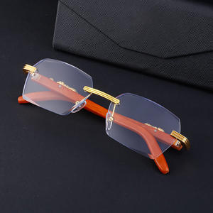 Lunettes de soleil carrées personnalisées pour hommes, effet grain de bois, verres PC UV400, style Instagram, pour la conduite, ZZC-7553 - Product Image 5