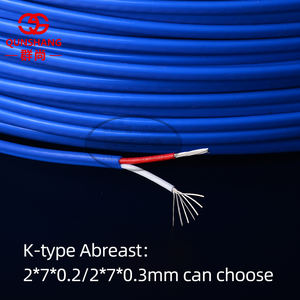สายเทอร์โมคัปเปิลชนิด K 2*20AWG แบบหลายเส้น สายตรวจวัดอุณหภูมิชนิด K แบบคู่บิดเกลียว FEP สายไวต่ออุณหภูมิสูง - Product Image 3