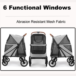 Cao cấp tàn tật mèo con chó có thể gập lại vật nuôi xe đẩy sang trọng 4-bánh Xe thiết kế chất liệu vải du lịch ngoài trời cắm trại nhỏ kích thước trung bình - Product Image 3