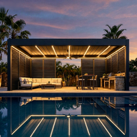 Pergola en aluminium robuste pour extérieur, anti-corrosion, design moderne, écologique, 3x4, LED, balcon, patio, jardin, cour, terrasse