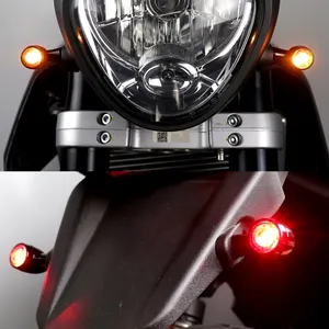 Universal-Mini-Strahlenlampe Motorrad-LED-Strahlmerkenanzeige Stopplampe Blinklicht mit Bremslicht