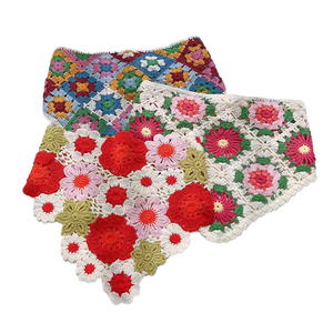 Fasce <span class=keywords><strong>per</strong></span> capelli all'uncinetto da donna e ragazza, foulard vintage lavorato a maglia con motivo floreale boho - Product Image 1