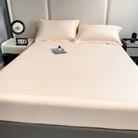 Doppelbett 3-teiliges Spannbettlaken-Set (160x200) 300TC Polyester/Baumwolle Weiche Langlebige Komfortable Bettwäsche für Perfekten Schlaf
