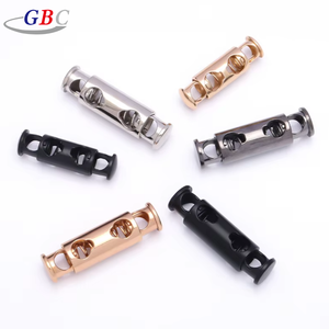 Hebilla de <span class=keywords><strong>Metal</strong></span> de Alta Calidad, Aleación de Zinc, Galvanoplastia, Diseño de Nariz de Cerdo, Doble Orificio, Doble Resorte, Elástica, Ajustable, para Cordón - Product Image 1