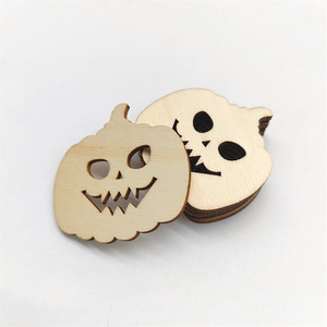 Halloween en bois créatif en bois artisanat Halloween creux décoration petit pendentif une pièce personnalisé - Product Image 6