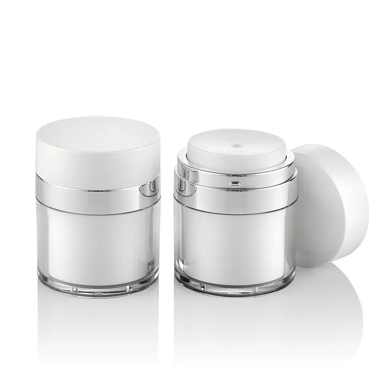 Luxury 15g 30g 50g 100g Personal Care Cream Airless Jar Plastic Airless bottle jar refillable cosmetic airless pump jar