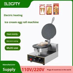 Machine professionnelle électrique artisanale pour cornets <span class=keywords><strong>de</strong></span> crème glacée et cornets croustillants, machine à rouleaux d'œufs double ou simple tête pour stand - Product Image 5