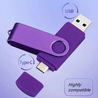 Flashdisk Mini OTG Dua-dalam-Satu untuk Ponsel, Dapat Disesuaikan, Penggunaan Ganda Tipe-C, USB Flash Drive Lintas Batas, Ukuran 8G 128G, USB 2.0