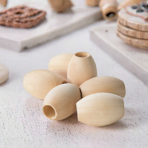 Perles rondes en bois naturel polies à grand trou pour artisanat DIY, décoration, provenance Uttar Pradesh, modèle boîte MNE-2824 - Product Image 3
