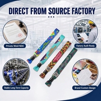Bracelets en tissu personnalisés par sublimation, avec fermeture, en ruban tissé en polyester écologique, pour festivals de musique et concerts, avec logo personnalisé