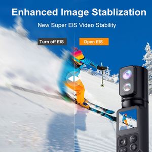 Vente d'usine <span class=keywords><strong>Ausek</strong></span> 2026 : Caméra de vlogging de poche 6K, Caméscope numérique WiFi 350 °   Zoom numérique rotatif, écran tactile - Product Image 3