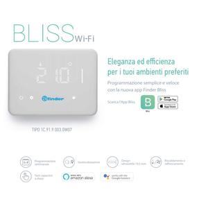 Thermostat connecté Finder Bliss, contrôle par application Wi-Fi, montage mural, 1C9190030W07, chauffage intelligent pour maison connectée - Product Image 5
