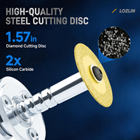 Outil de coupe intérieur pour tuyaux PVC LOZLIN avec bride amovible, disque à grain diamanté, embout hexagonal de 1/4 pouce pour perceuses et visseuses à percussion
