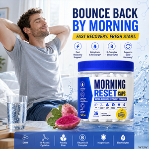 Cápsulas Morning Reset <span class=keywords><strong>para</strong></span> la Recuperación Después del Alcohol con DHM, N-Acetilcisteína, Nopal, <span class=keywords><strong>Complejo</strong></span> <span class=keywords><strong>B</strong></span> y Electrolitos - Product Image 1