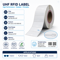 Mini-étiquette M830 étanche UHF RFID en PET avec code-barres, longue portée de lecture pour le suivi des lunettes de soleil et des magasins de détail