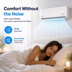 Aire Acondicionado Mini Split Senville Serie Leto, 9000 BTU, 110V, Inverter, Bomba de Calor, Blanco - Product Image 4