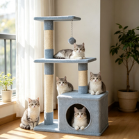En gros Arbre à chat pliable de luxe classique, mobilier d'intérieur, tour multi-niveaux avec griffoirs, usine OEM personnalisée