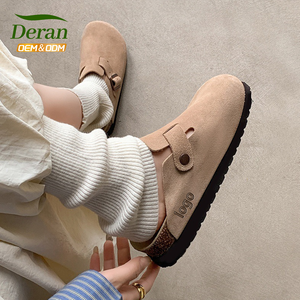 Zuecos <span class=keywords><strong>Birkenstock</strong></span> Unisex Personalizados de DERAN, Zapatos de Corcho Antideslizantes de Cuero Genuino de Alta Calidad con Soporte de Arco para <span class=keywords><strong>Mujer</strong></span> - Product Image 4