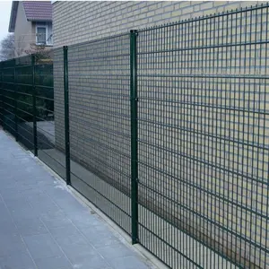 Outdoor colorful manufacturer 868 hot dipped galvanized fencing PVC coated double iron wire mesh fence