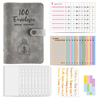 Couverture en cuir souple de luxe A6 100 enveloppe économies défi classeur ensemble planificateur budget classeur avec enveloppes en espèces pour les étudiants
